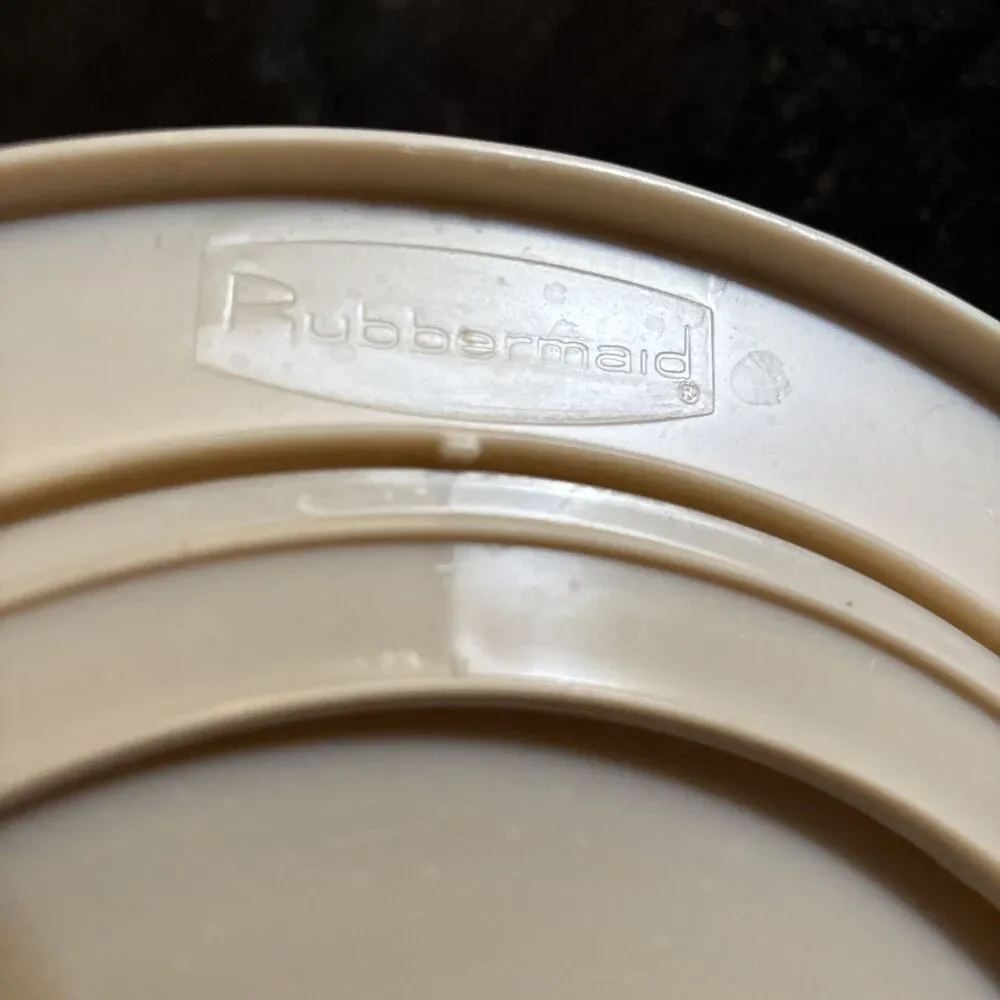 Vintage Rubbermaid Lazy Susan 2 Tier Round Spice Turntable Beige #2709